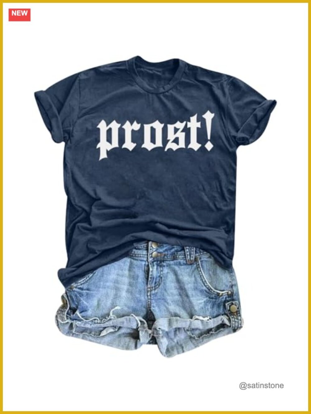 Oktoberfest Women's Prost T-Shirt Funny German Party Tee Cotton Blend Short